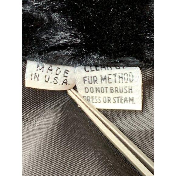 Vintage 90s Hillmoor NY Black Faux Fur Coat Zip Size L/XL RD10707 Teddy EUC USA - Picture 3 of 10